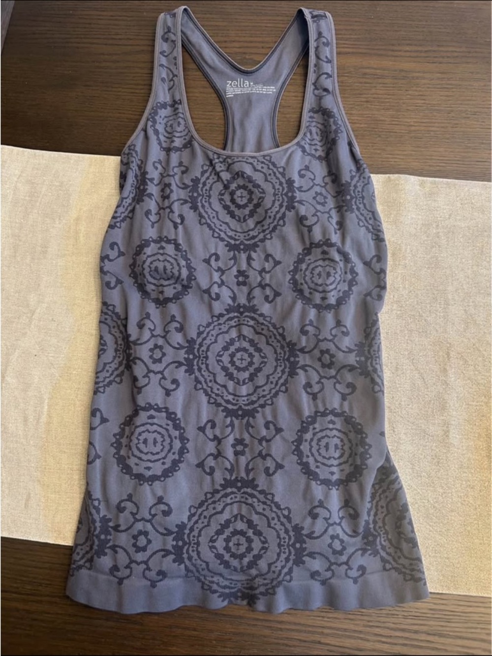 Zella Gray Medallion Racerback Tank - Picture 2 of 5